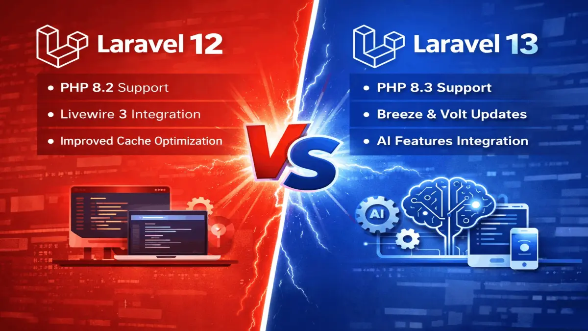 Laravel 12 vs Laravel 13: What’s New, Key Differences & Upgrade Guide (2026)